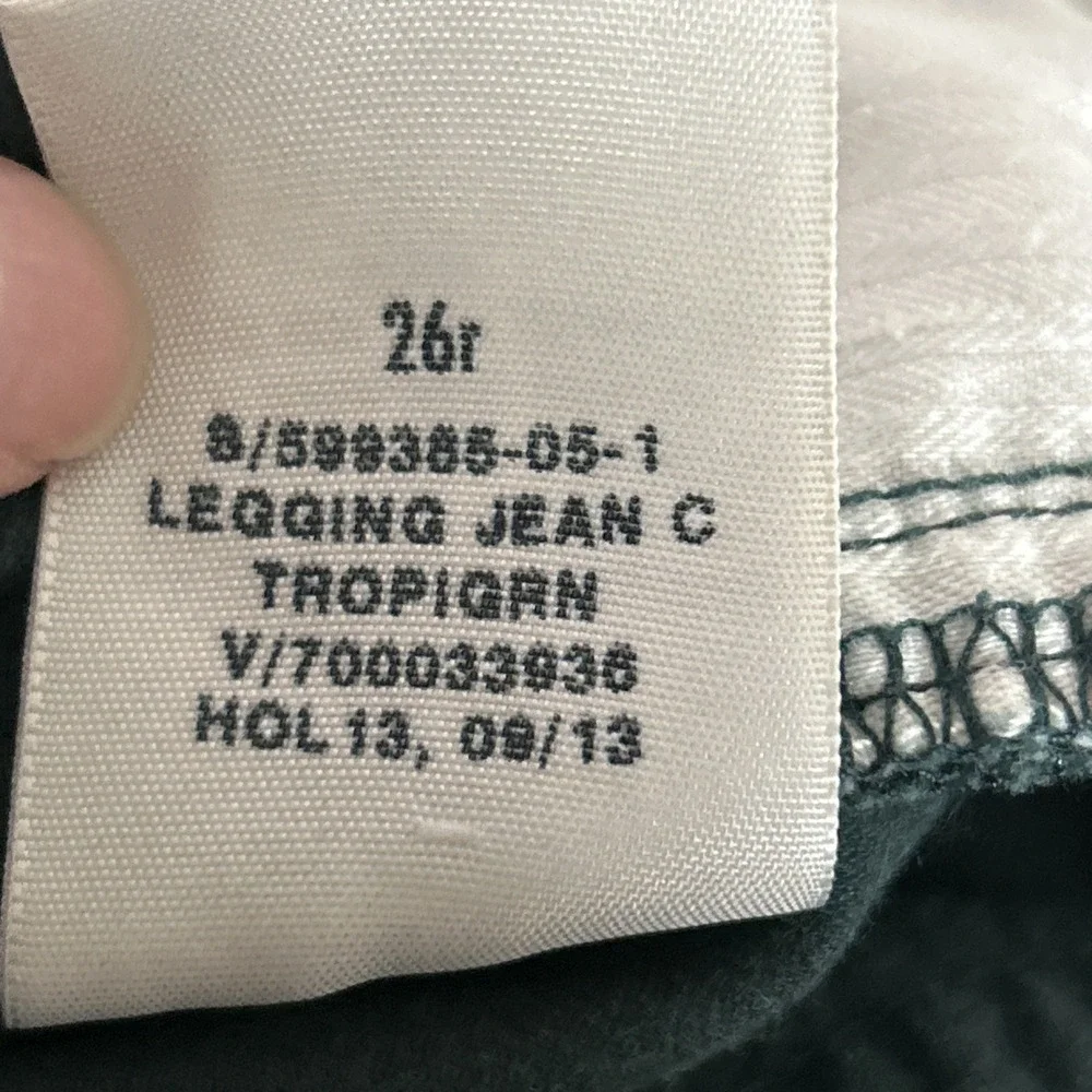 VTG Gap 1969 Womens 26R  Corduroy  Green Legging Jean Skinny Pants